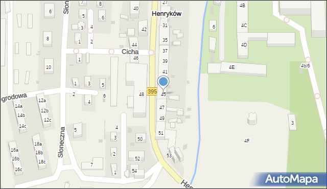 Henryków, Henryka Brodatego, 45, mapa Henryków