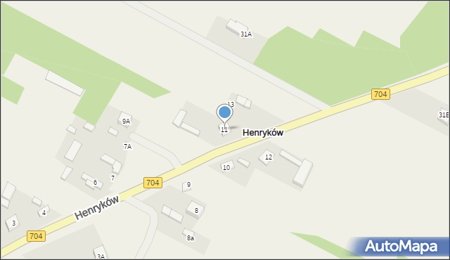 Henryków, Henryków, 11, mapa Henryków