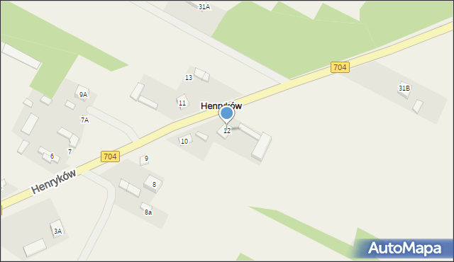 Henryków, Henryków, 12, mapa Henryków