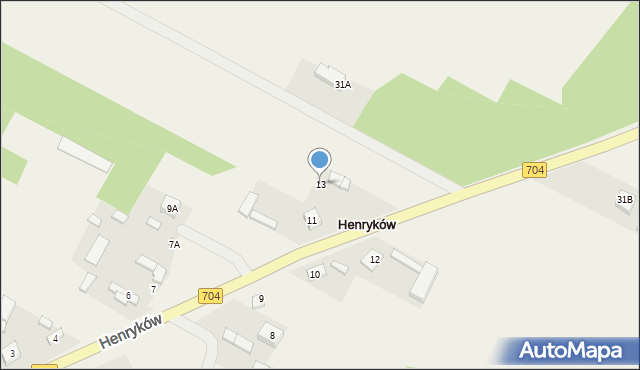 Henryków, Henryków, 13, mapa Henryków