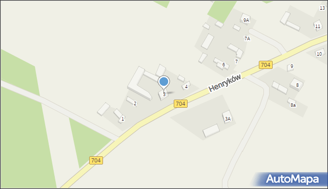 Henryków, Henryków, 3, mapa Henryków