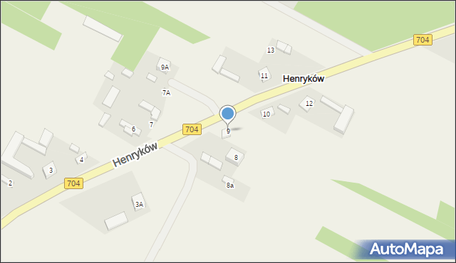 Henryków, Henryków, 9, mapa Henryków