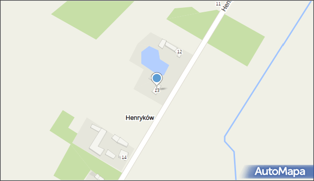 Henryków, Henryków, 13, mapa Henryków