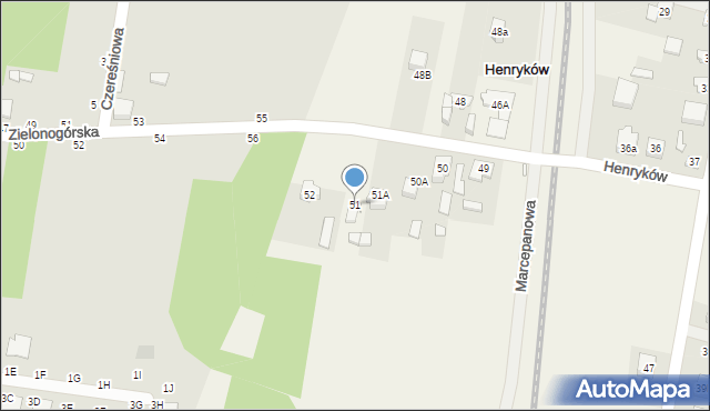 Henryków, Henryków, 51, mapa Henryków