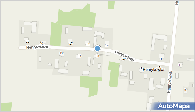 Henrykówka, Henrykówka, 13, mapa Henrykówka