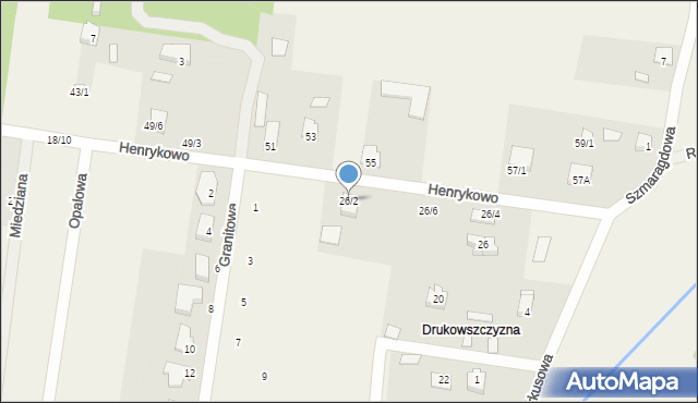 Henrykowo, Henrykowo, 26/2, mapa Henrykowo