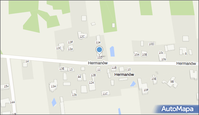 Hermanów, Hermanów, 11D, mapa Hermanów