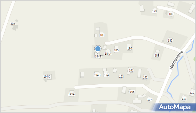 Hermanowa, Hermanowa, 184B, mapa Hermanowa