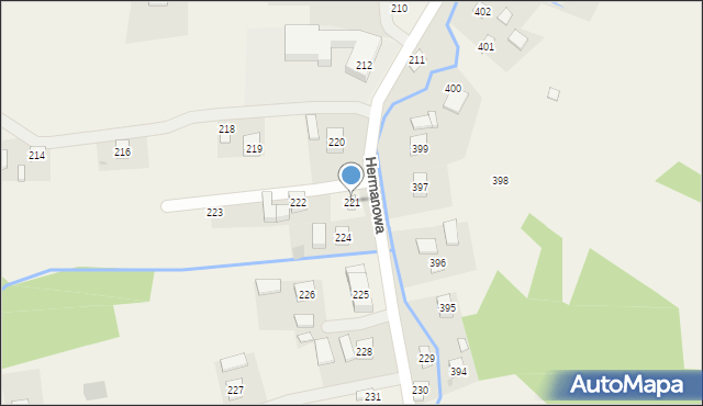 Hermanowa, Hermanowa, 221, mapa Hermanowa