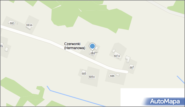 Hermanowa, Hermanowa, 684, mapa Hermanowa