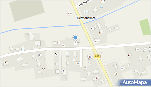 Hermanowice, Hermanowice, 11, mapa Hermanowice