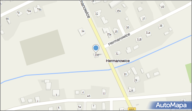 Hermanowice, Hermanowice, 34A, mapa Hermanowice