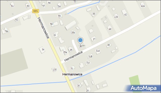 Hermanowice, Hermanowice, 36, mapa Hermanowice