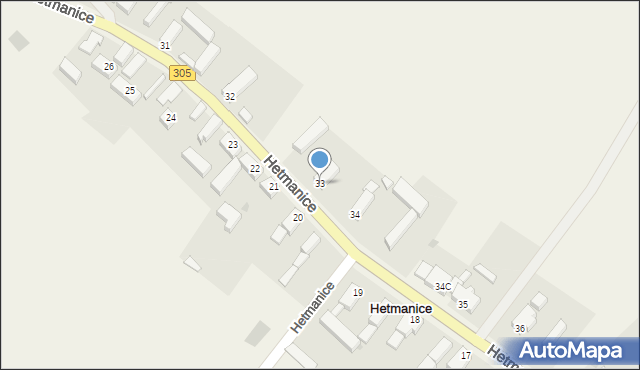 Hetmanice, Hetmanice, 33, mapa Hetmanice