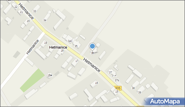 Hetmanice, Hetmanice, 36, mapa Hetmanice