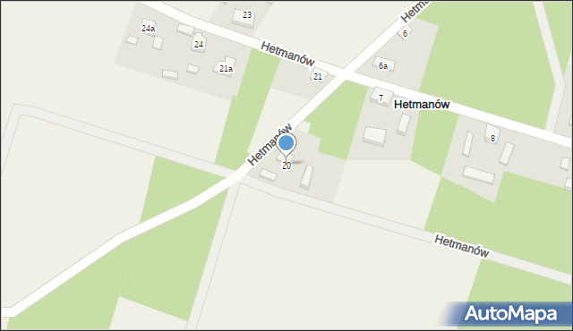 Hetmanów, Hetmanów, 20, mapa Hetmanów