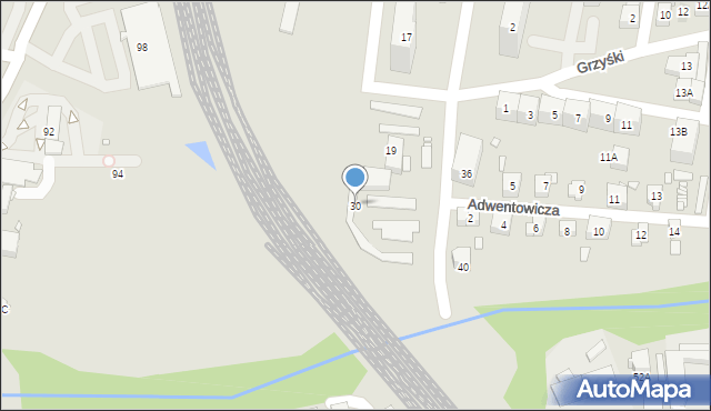 Katowice, Hetmańska, 30, mapa Katowic