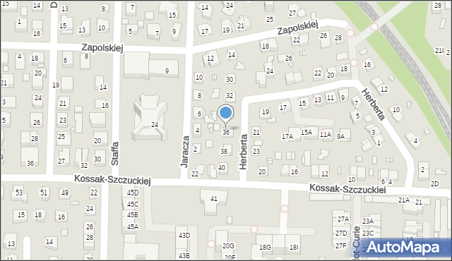 Katowice, Herberta Zbigniewa, 36, mapa Katowic