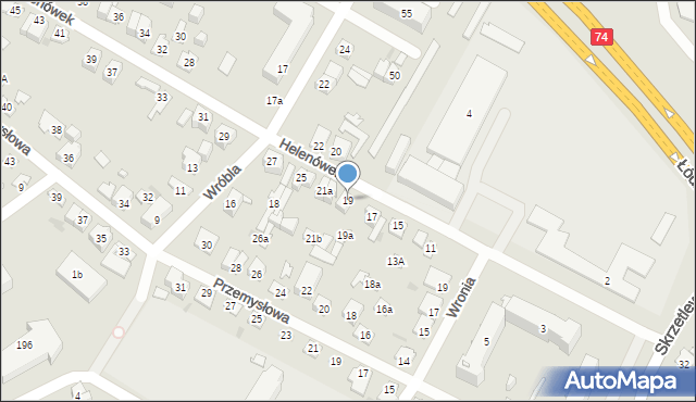 Kielce, Helenówek, 19, mapa Kielc