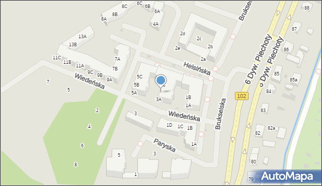 Kołobrzeg, Helsińska, 3B, mapa Kołobrzegu