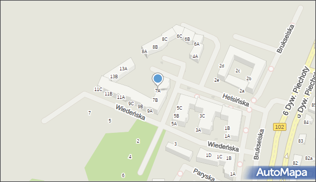 Kołobrzeg, Helsińska, 7A, mapa Kołobrzegu