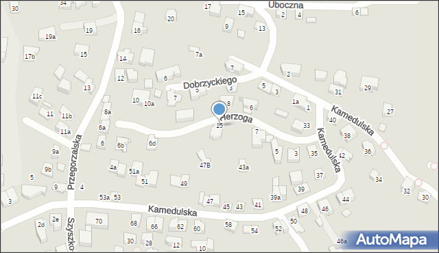 Kraków, Herzoga Józefa, 15, mapa Krakowa