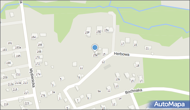 Kraków, Herbowa, 15a, mapa Krakowa