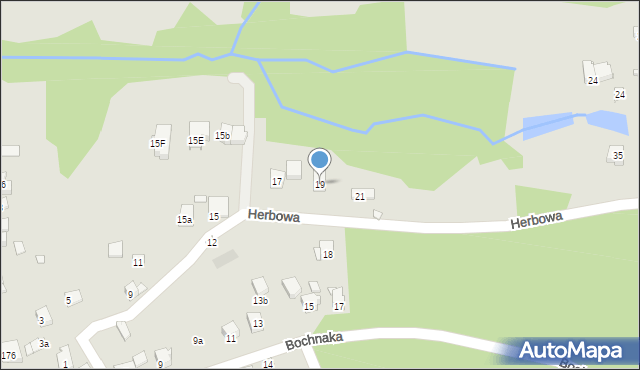 Kraków, Herbowa, 19, mapa Krakowa