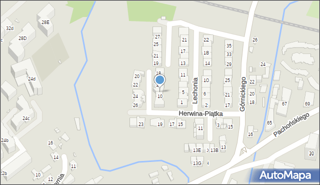 Kraków, Herwina-Piątka Kazimierza, 12, mapa Krakowa