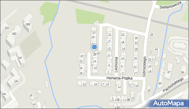 Kraków, Herwina-Piątka Kazimierza, 18, mapa Krakowa