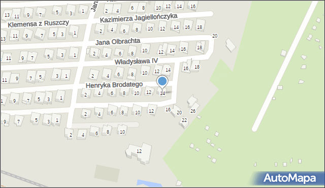 Kraków, Henryka Brodatego, 14, mapa Krakowa