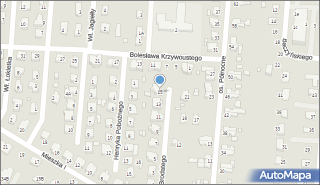 Krosno Odrzańskie, Henryka Brodatego, 15, mapa Krosno Odrzańskie