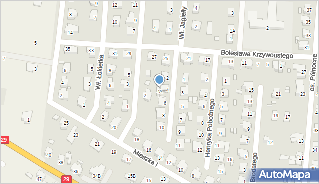 Krosno Odrzańskie, Henryka Głogowskiego, 4A, mapa Krosno Odrzańskie