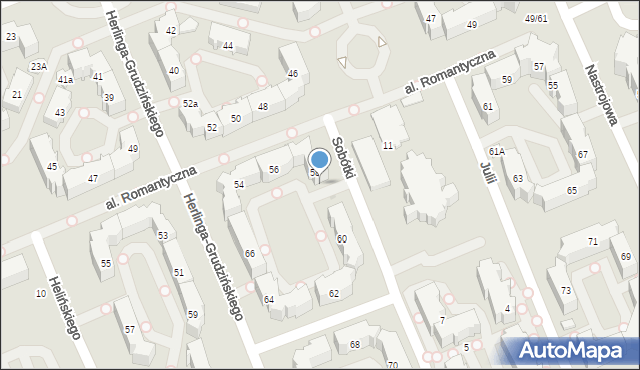 Łódź, Herlinga-Grudzińskiego Gustawa, 58a, mapa Łodzi