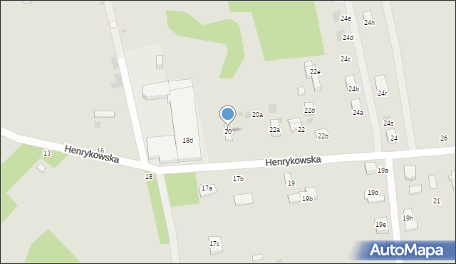 Łódź, Henrykowska, 20, mapa Łodzi