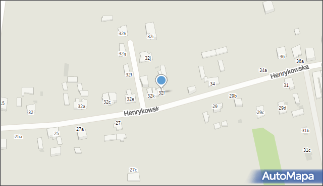 Łódź, Henrykowska, 32l, mapa Łodzi