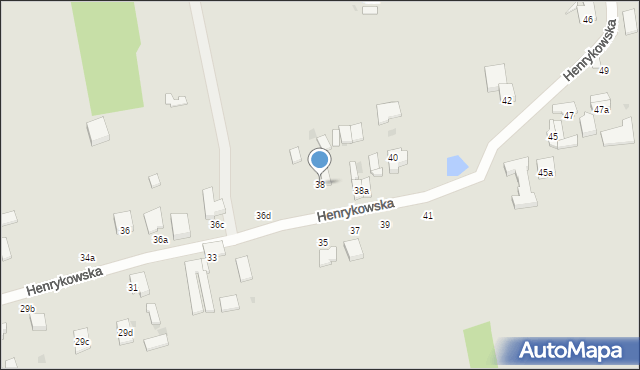 Łódź, Henrykowska, 38, mapa Łodzi