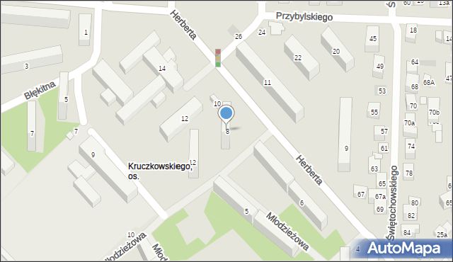 Lublin, Herberta Zbigniewa, 8, mapa Lublina