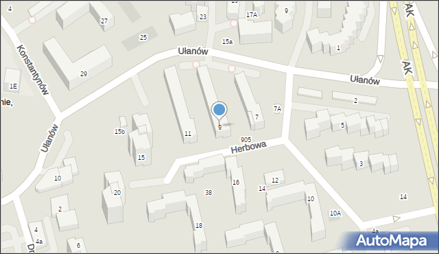 Lublin, Herbowa, 9, mapa Lublina
