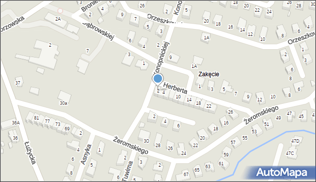 Myślibórz, Herberta Zbigniewa, 2, mapa Myślibórz