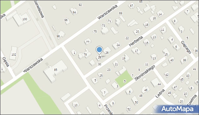 Ostrów Mazowiecka, Herberta Zbigniewa, 28, mapa Ostrów Mazowiecka