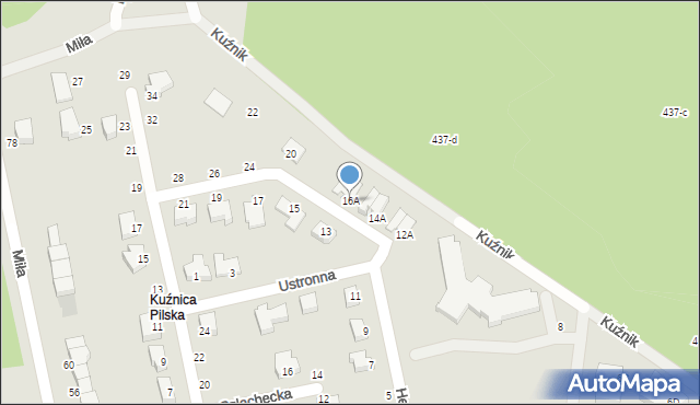 Piła, Hetmańska, 16A, mapa Piły