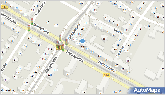 Poznań, Hetmańska, 55, mapa Poznania