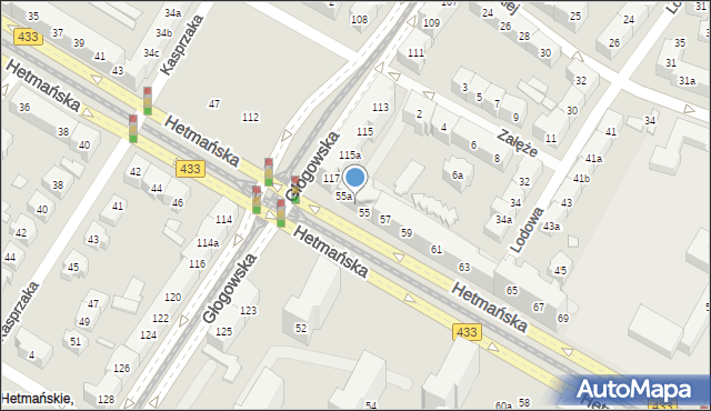 Poznań, Hetmańska, 55b, mapa Poznania