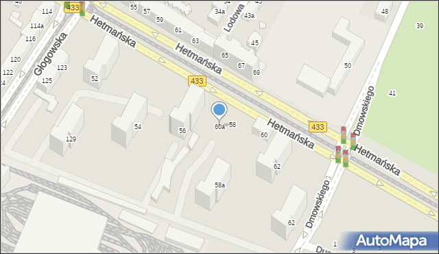 Poznań, Hetmańska, 60a, mapa Poznania