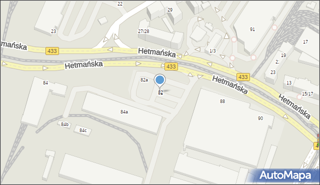 Poznań, Hetmańska, 82, mapa Poznania