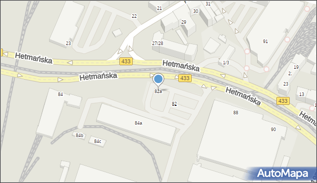 Poznań, Hetmańska, 82a, mapa Poznania