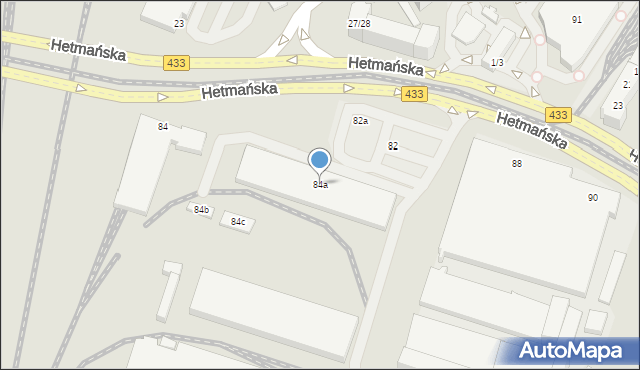 Poznań, Hetmańska, 84a, mapa Poznania