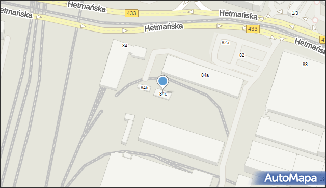 Poznań, Hetmańska, 84c, mapa Poznania