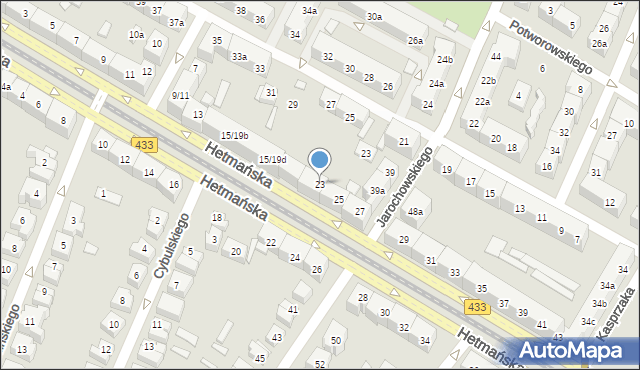 Poznań, Hetmańska, 23, mapa Poznania